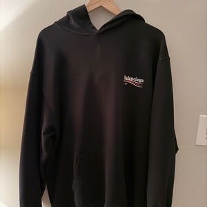 Balenciaga Black Hoodie with Logo